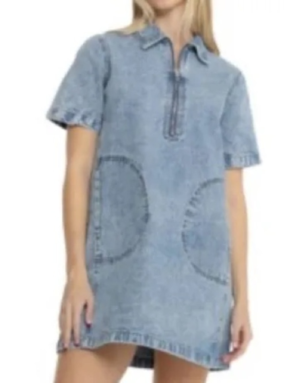 Woman’s Light Blue Denim  Dress  with pockets loose fit310